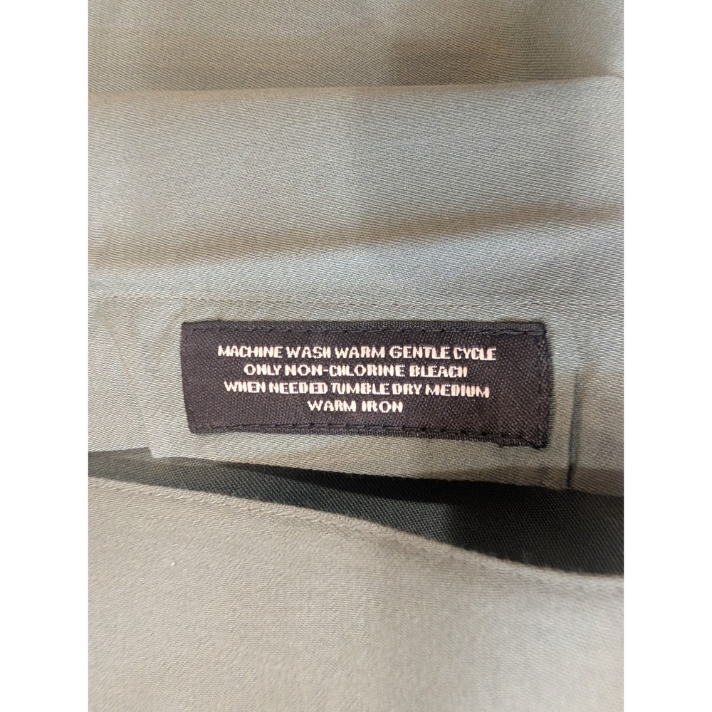 Murano Mens 17.5 35 Cotton Twill Long Sleeve Button Down Dress Shirt Green - Picture 4 of 6
